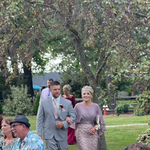 Mother of the Bride Groom Formal Floor Length Chiffon Lace Evening Dress - Picture 7 of 13